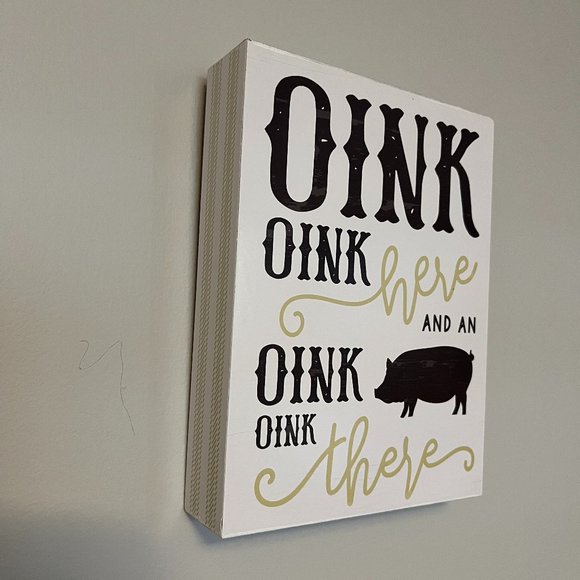 COPY - OINK OINK HERE Sign Country Decor Farmhouse Baby Nursery Child's Room - Picture 4 of 7